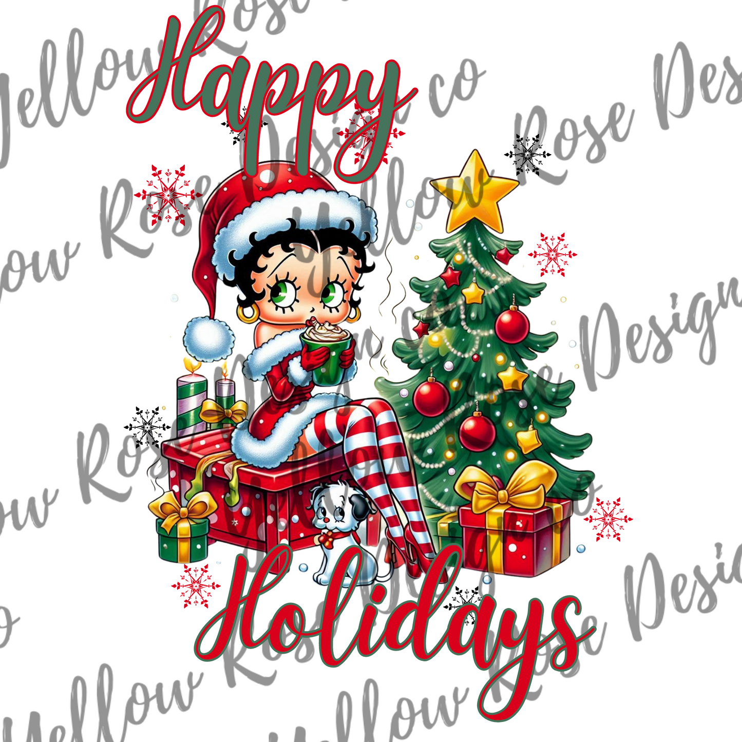 Betty Boop Christmas holiday sublimation/dtf png digital download