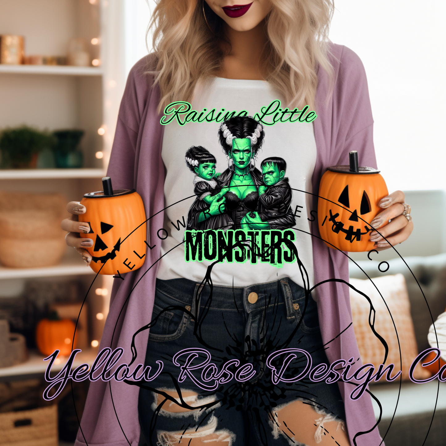 Frankenstein Mama Raising Little Monsters Digital Download PNG