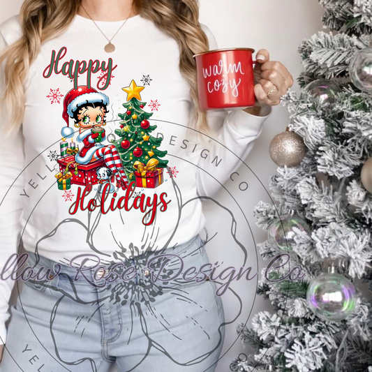 Betty Boop Christmas holiday sublimation/dtf png digital download