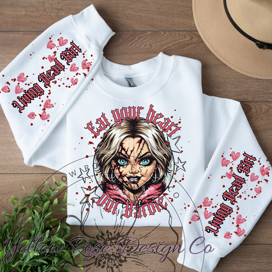 Eat Your Heart Out Barbie, living dead girl Chucky pullover Design Png